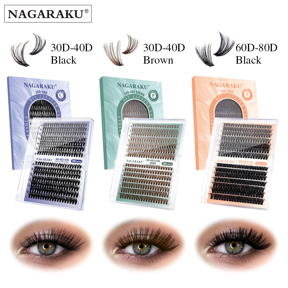 Eyelash Extension No 9 - NAGARAKU 30P 40P Cluster False Eyelashes