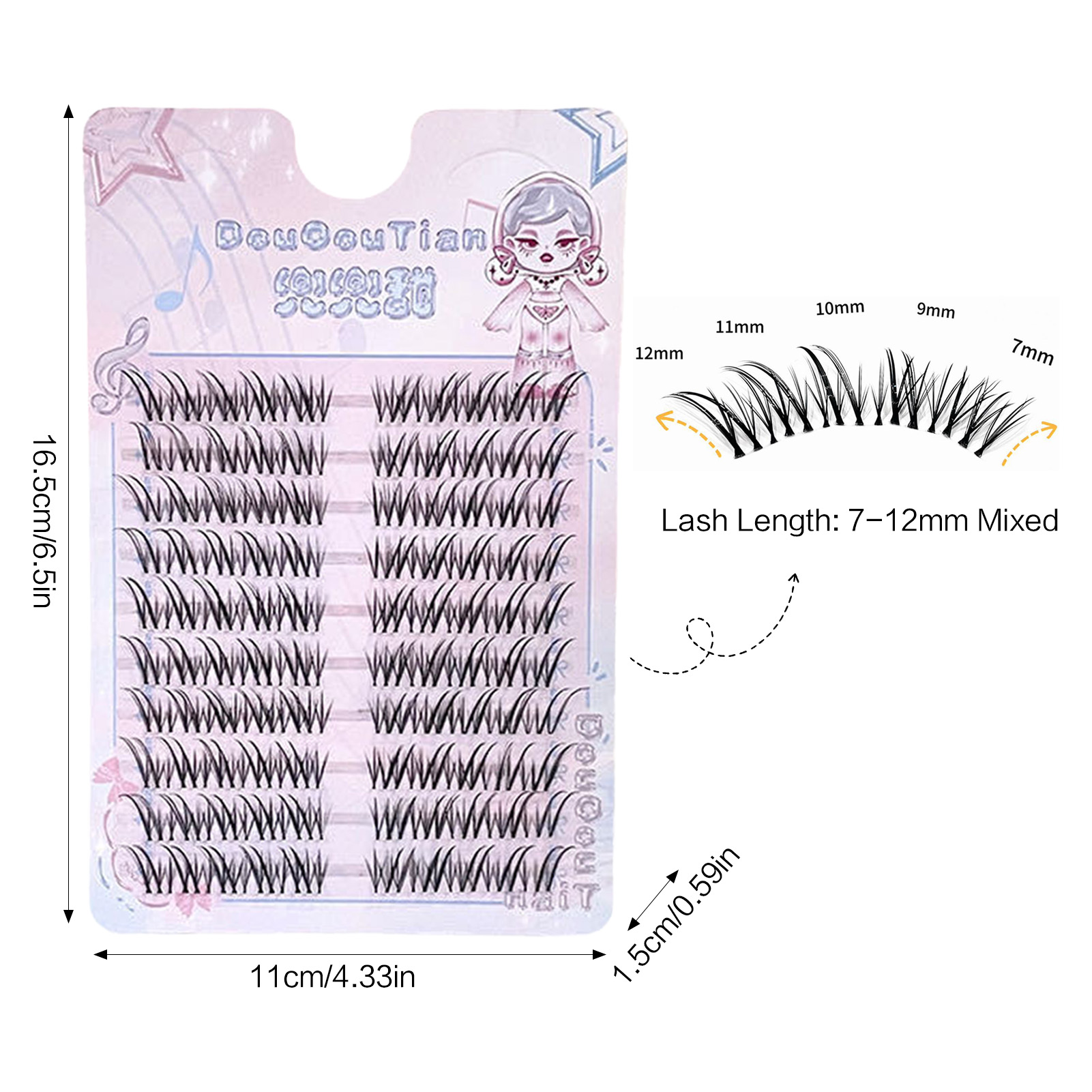 Fox-style False Eyelashes 7-12 - Eyelash Extension Fox Eye recension och pris