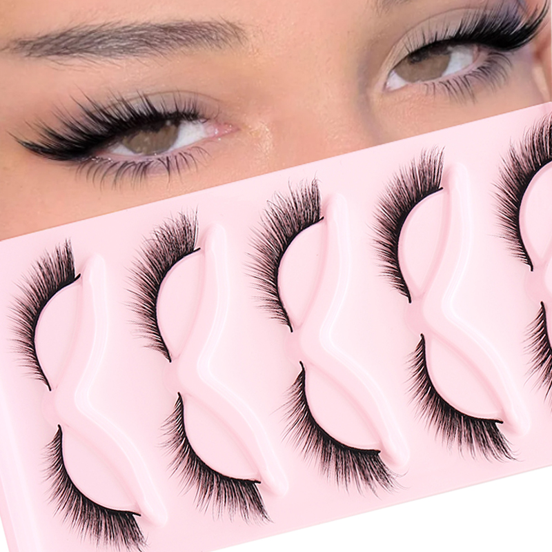 5 Pairs Fluffy False Eyealshes - Eyelash Extension Fox Eye recension och pris