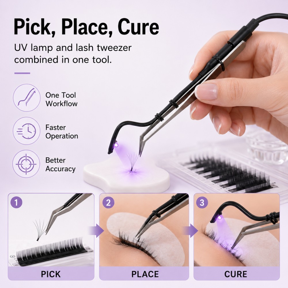 Mini UV LED Tweezer Light  1S  - Eyelash Extension Led recension och pris