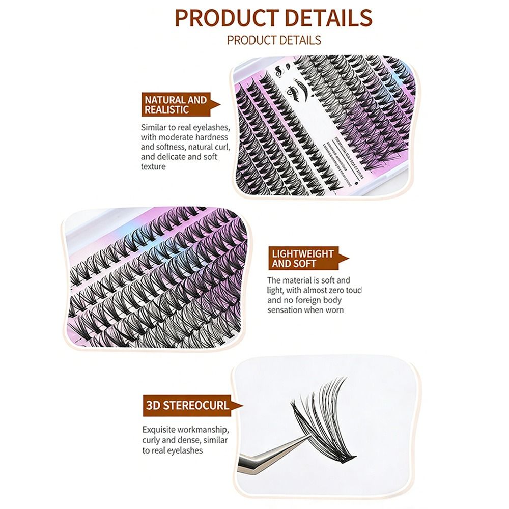 Natural Look False Eyelashes B - Eyelash Extension Cluster recension och pris