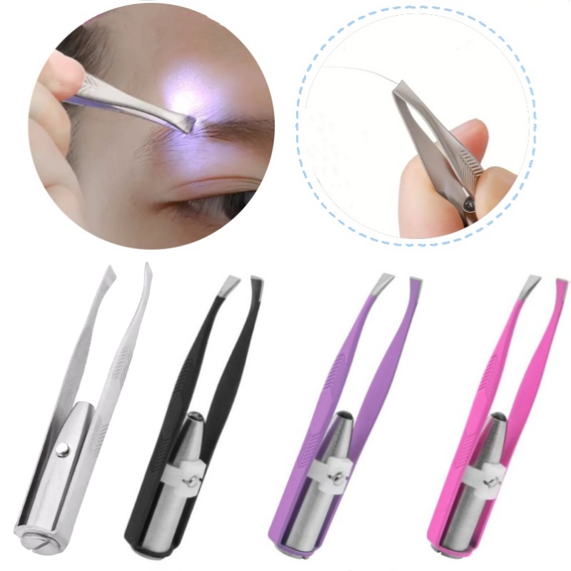 1/2pcs Eyebrow Tweezer with LE - Eyelash Extension Led recension och pris