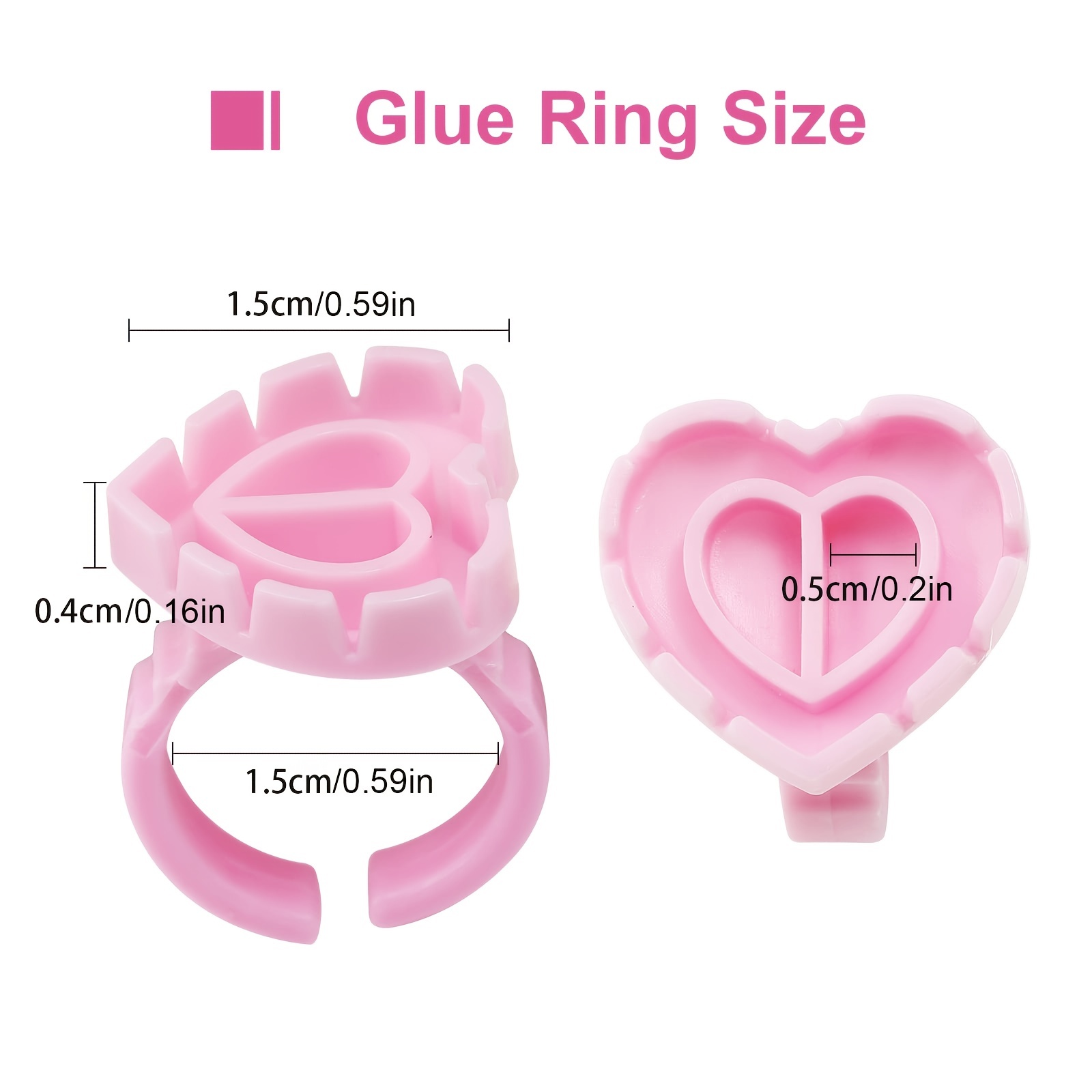 100PCSHeart Eyelash Glue Rings - Lash Fan Volume recension och pris