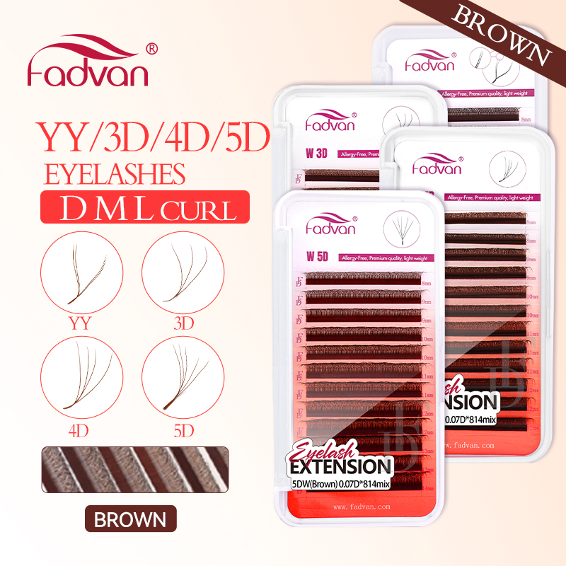 FADVAN Brown 4D/3D/5D lashes W - Eyelash Extension Yelix recension och pris