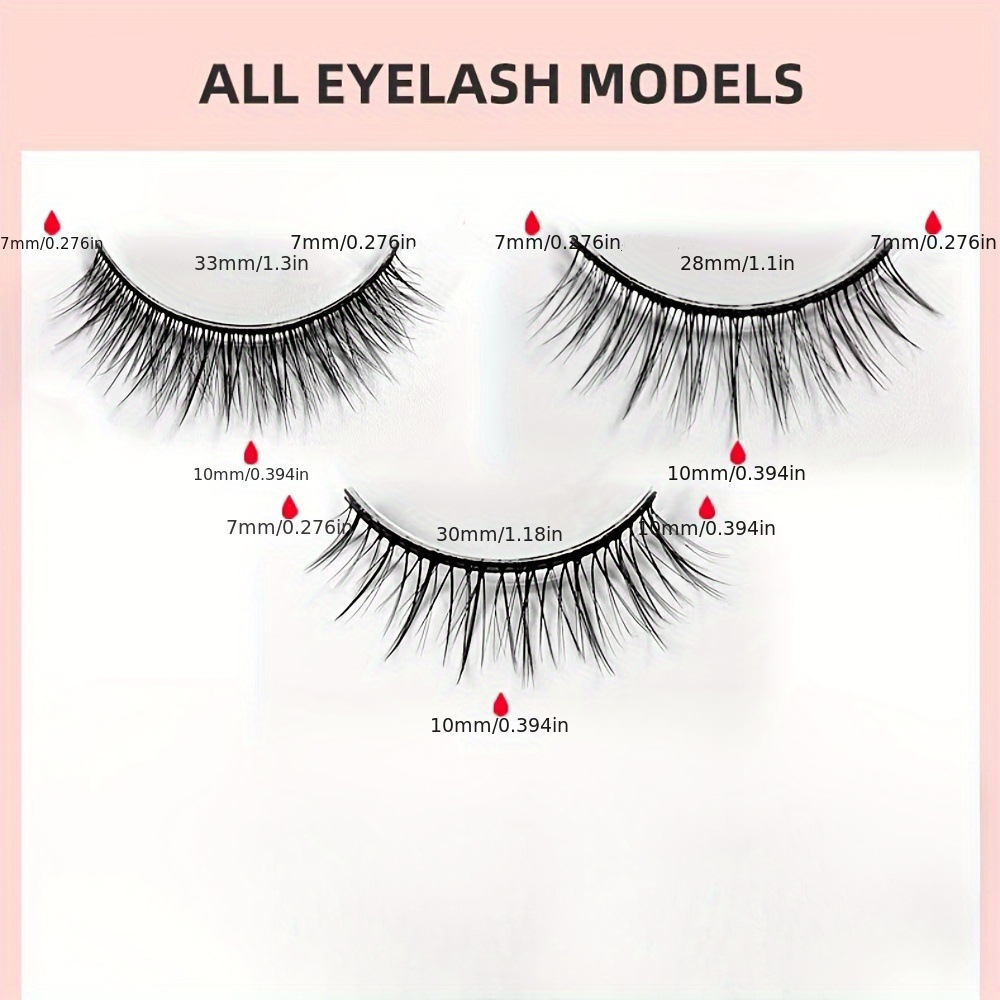 3 Pairs of Reusable False Eyel - Sensitive Lash Glue recension och pris