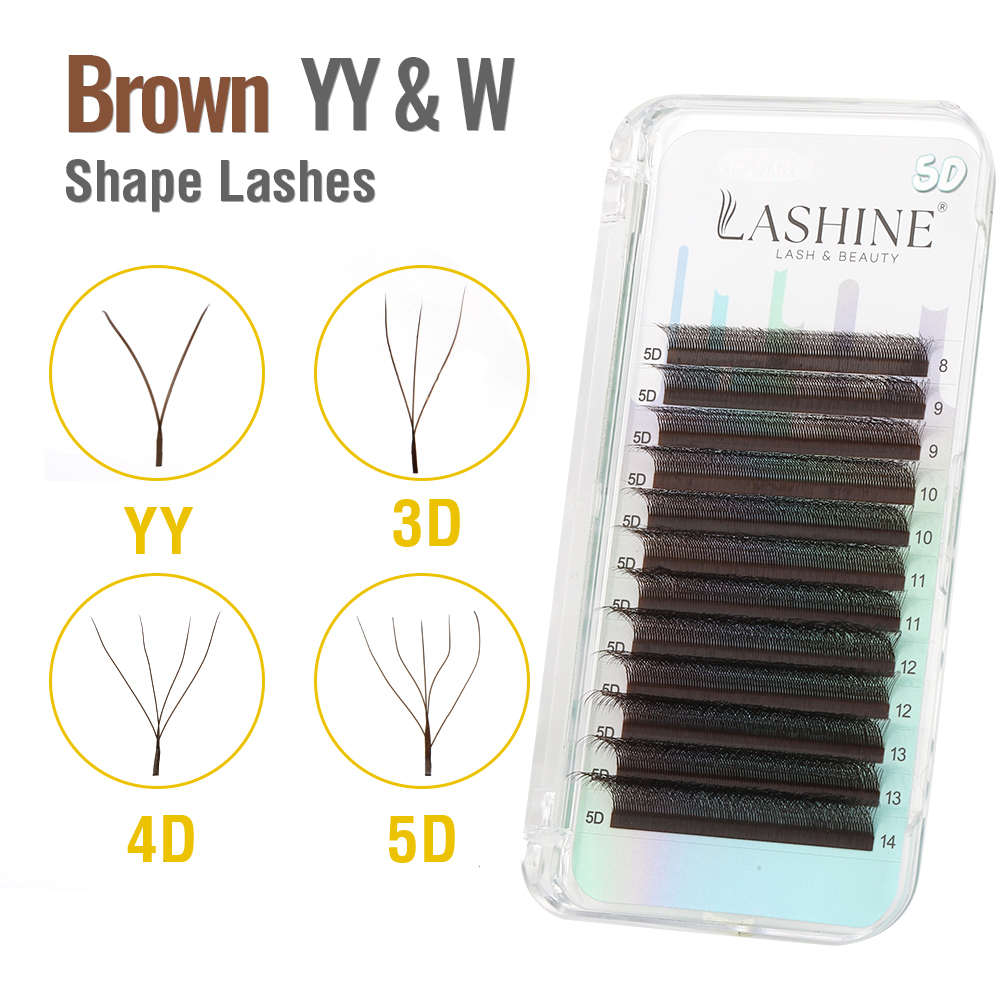 LASHINE Brown YY/3D/4D/5D W Sh - Eyelash Extension Yelix recension och pris